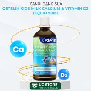 canxi dạng nước ostelin kids milk calcium & vitamin d3 liquid 90ml